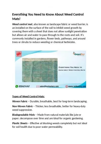 Everything You Need to Know About Weed Control Mats!