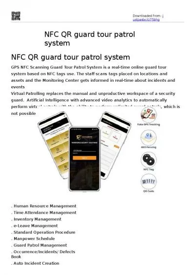 NFC QR guard tour patrol system
