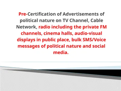 Pre-Certification of Advertisements of political