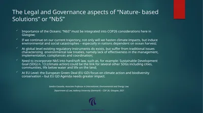 The Legal and Governance aspects of “Nature- based
