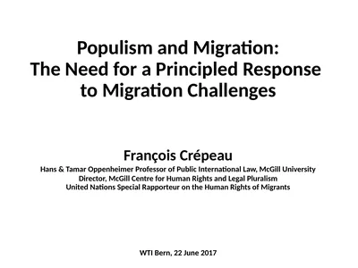 Populism and Migration: The Need for a Principled