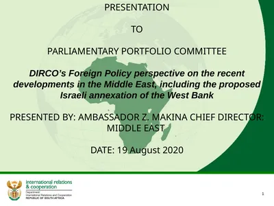 PRESENTATION TO PARLIAMENTARY PORTFOLIO COMMITTEE