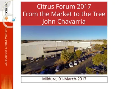 Citrus Forum 2017 From the Market to the Tree John
