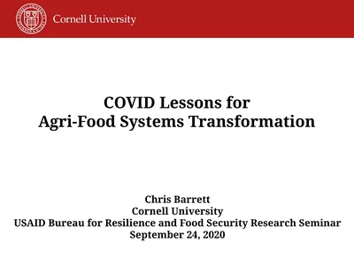 COVID Lessons for Agri-Food Systems Transformation