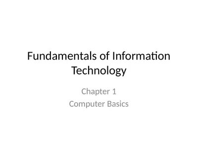 Fundamentals of Information Technology Chapter 1