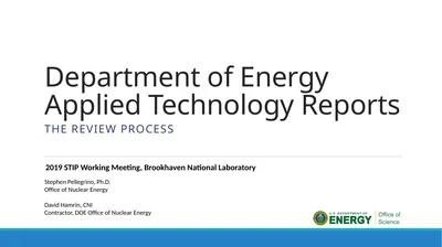 Department of Energy Applied Technology Reports