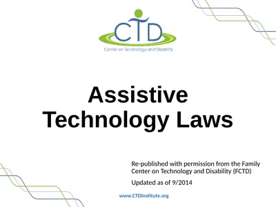 Assistive Technology Laws Re-published with