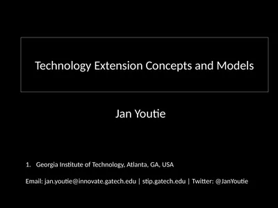 Technology Extension Concepts and Models Jan