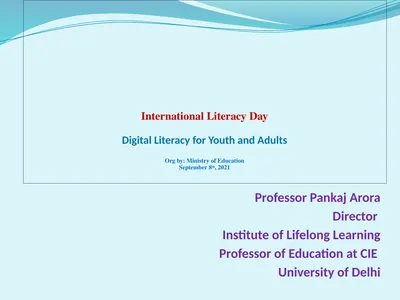 International Literacy Day Digital Literacy for
