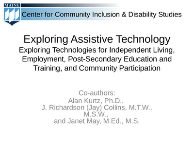 Exploring Assistive Technology Exploring