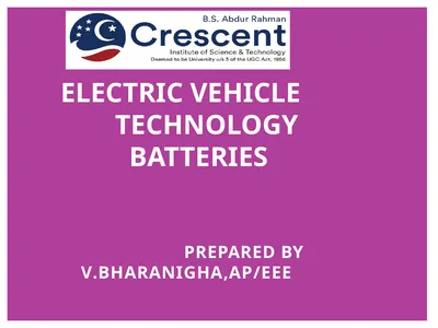 ELECTRIC VEHICLE TECHNOLOGY BATTERIES PREPARED BY