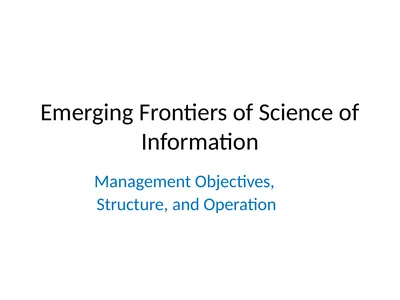 Emerging Frontiers of Science of Information
