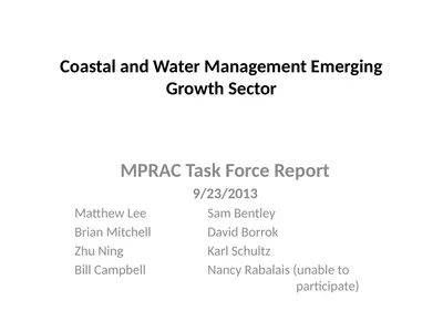 Coastal and Water Management Emerging Growth