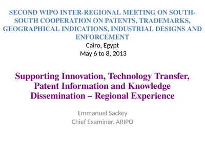 SECOND WIPO INTER-REGIONAL MEETING ON SOUTH-SOUTH
