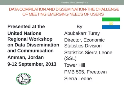DATA COMPILATION AND DISSEMINATION-THE CHALLENGE