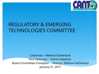 REGULATORY & EMERGING TECHNOLOGIES COMMITTEE