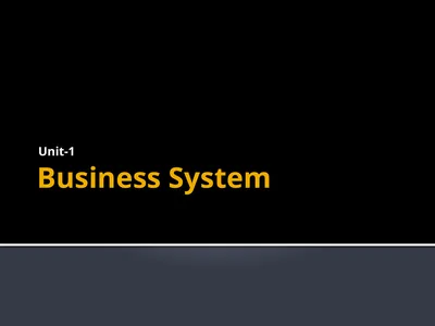 Business System Unit-1 Business Definition: