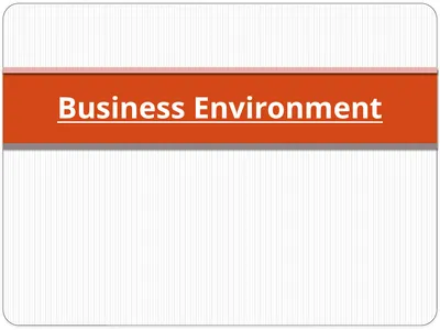 Business Environment Chapter : 1 Business