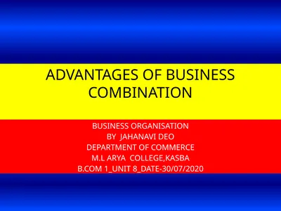 ADVANTAGES OF BUSINESS COMBINATION BUSINESS