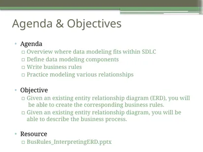 Agenda & Objectives Agenda Overview where data