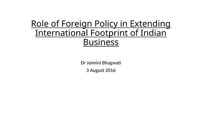 Role of Foreign Policy in Extending International