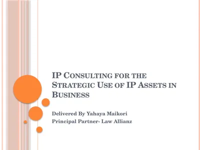IP Consulting for the Strategic Use of IP Assets