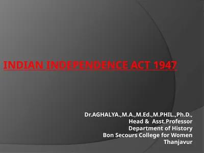 INDIAN INDEPENDENCE ACT 1947