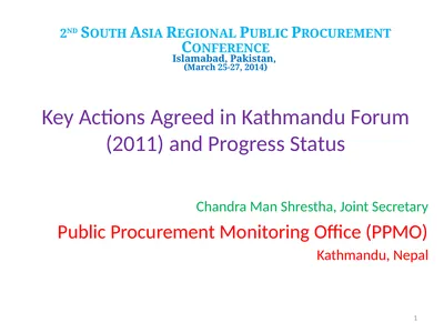 2nd South Asia Regional Public Procurement