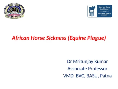 African Horse Sickness (Equine Plague) Dr