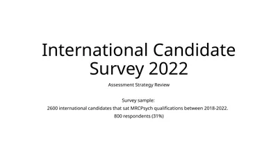 International Candidate Survey 2022 Assessment