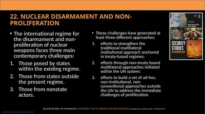 22. Nuclear Disarmament and Non-proliferation The