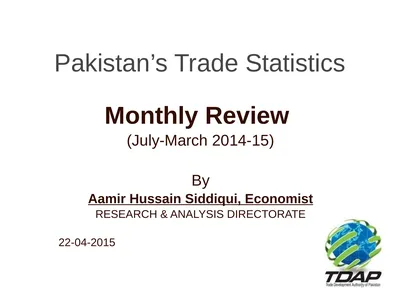 Pakistan’s Trade Statistics Monthly Review