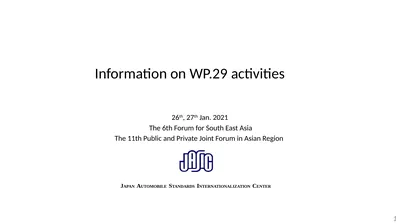 Information on WP.29 activities 26th, 27th Jan.