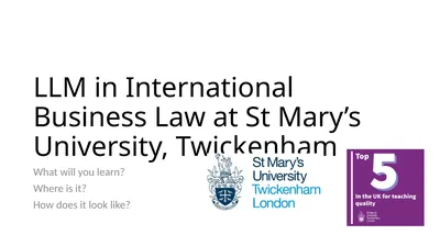 LLM in International Business Law at St Mary’s