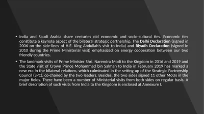 India and Saudi Arabia share centuries old