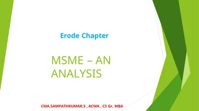 MSME – AN ANALYSIS Erode Chapter