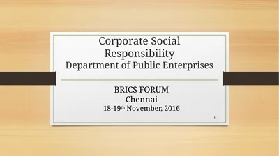 Corporate Social Responsibility Department of