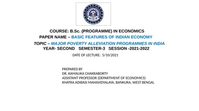 TOPIC – MAJOR POVERTY ALLEVIATION PROGRAMMES IN