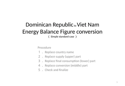 Dominican Republic to Viet Nam Energy Balance