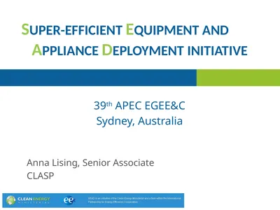 39th APEC EGEE&C Sydney, Australia Anna Lising,