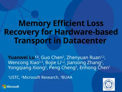 Memory Efficient Loss Recovery for Hardware-based