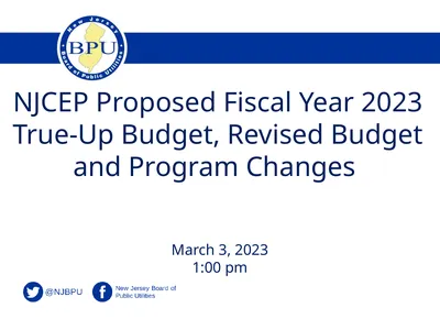 NJCEP Proposed Fiscal Year 2023 True-Up Budget,