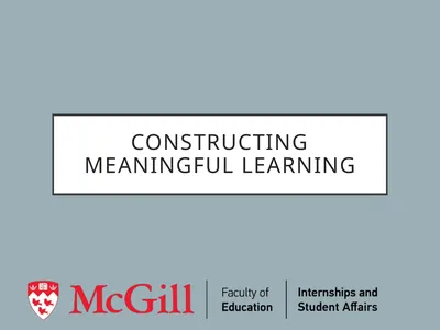 Constructing meaningful learning What is ‘backward
