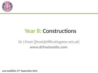 Year 8: Constructions Dr J Frost