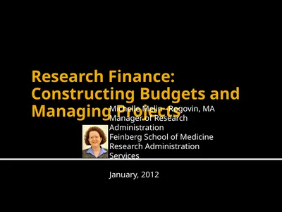 Research Finance: Constructing Budgets and
