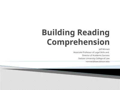 Building Reading Comprehension Jeff Minneti