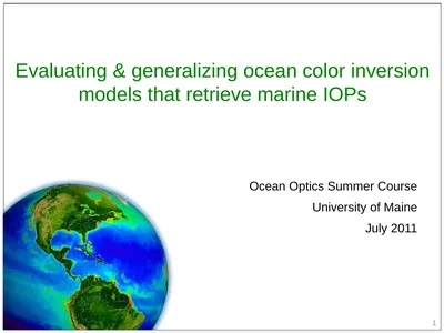 1 Evaluating & generalizing ocean color inversion
