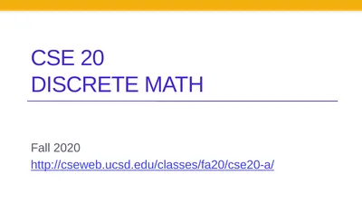 CSE 20 Discrete math Fall 2020