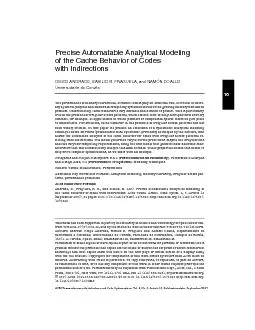 PreciseAutomatableAnalyticalModelingoftheCacheBehaviorofCodeswithIndir