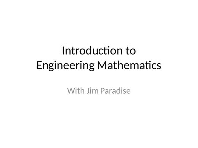 Introduction to Engineering Mathematics With Jim